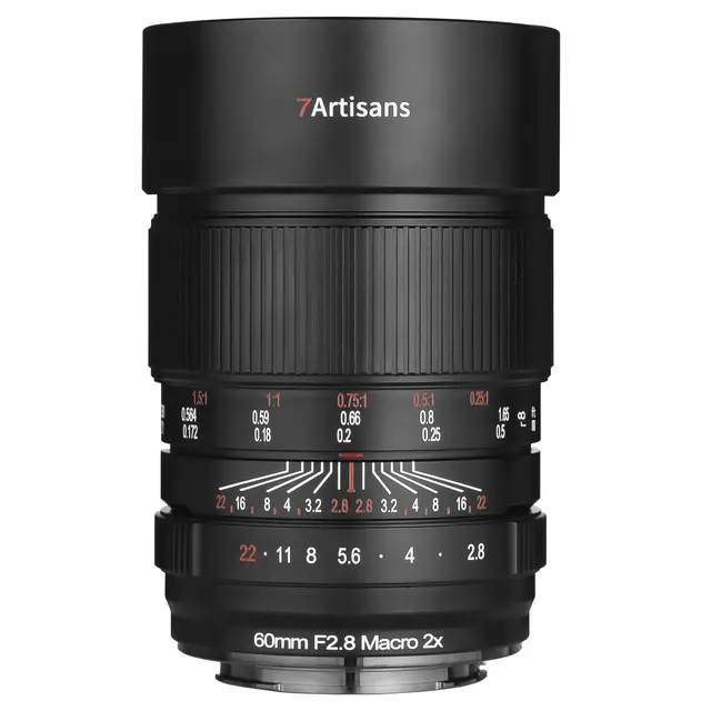 7Artisans 60mm f/2.8 Macro 2x Sony E-mount. Full frame. Manuell fokus. Sort 