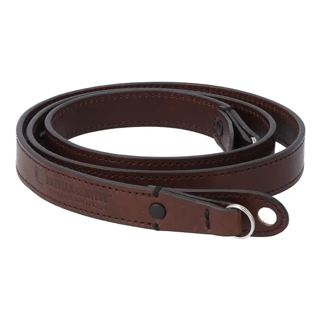 Artisan&Artist ACAM-287 Leather Strap w/Ring-type eyelets. Dark Brown 