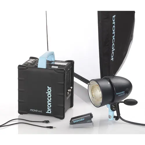 Broncolor Move 1200 L Outdoor kit 1 med 1 stk MobiLED hode i flott ryggsekk 