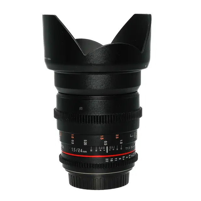 BRUKT Rokinon VDSLR 24mm T1.5 Tilstand: 3 | Canon EF 