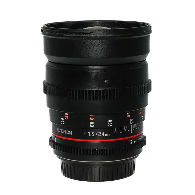 BRUKT Rokinon VDSLR 24mm T1.5 Tilstand: 3 | Canon EF 