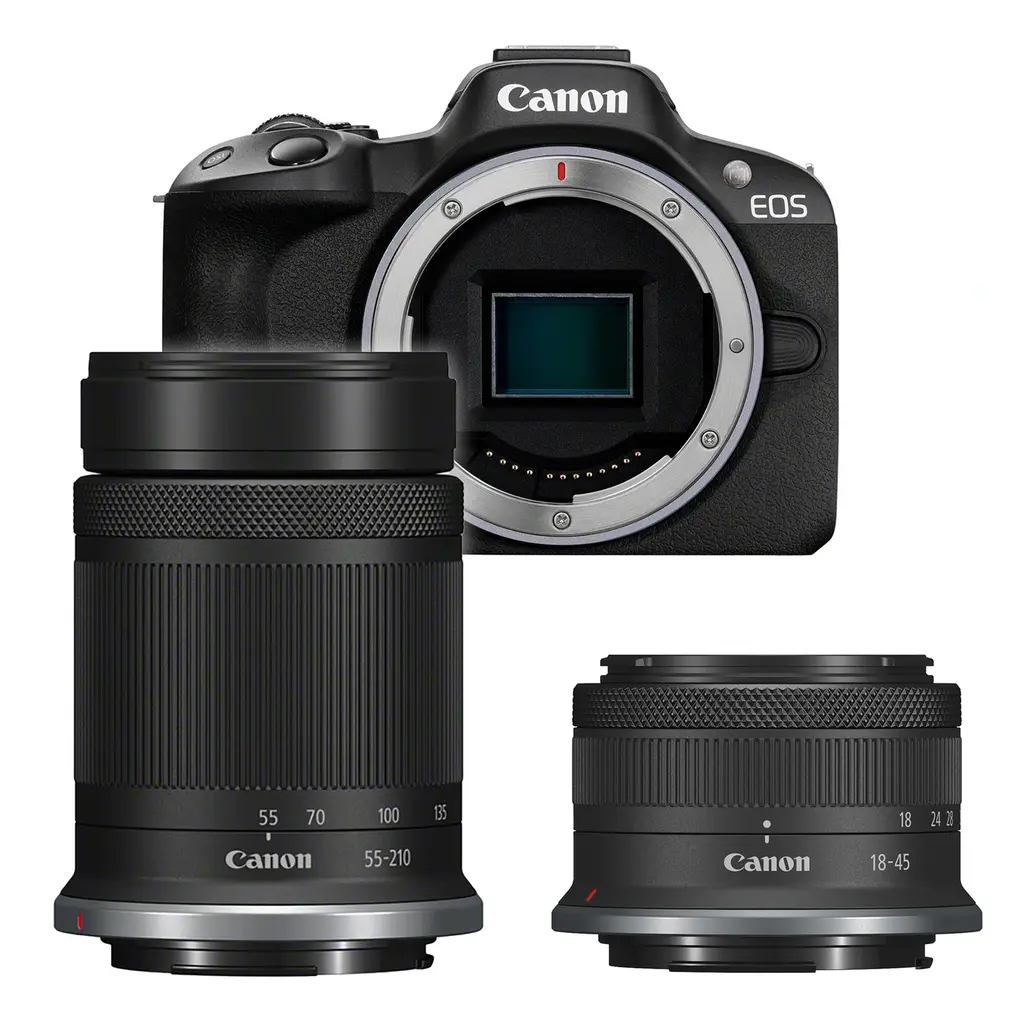 Canon EOS R50 55-210mm m/RF-S f4.5-6.3 IS RF-S STM F5-7.1 + IS 18-45mm