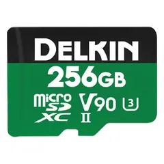 Delkin microSD Power 256GB UHS-II 2000x R300/W250. V90 U3