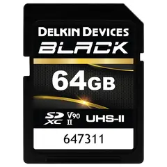 Delkin SDXC Black Rugged UHS-II 64GB 64GB. R300/W250 (V90)