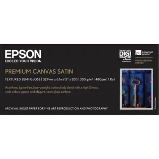 Epson 13" Premium Canvas Satin 350g Ca 32cm x 6m. 350 gram