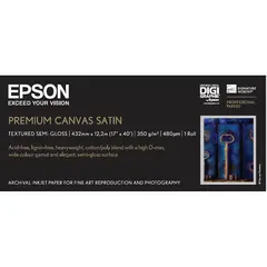Epson 17" Premium Canvas Satin 350g 43cm x 12,2m. 350g