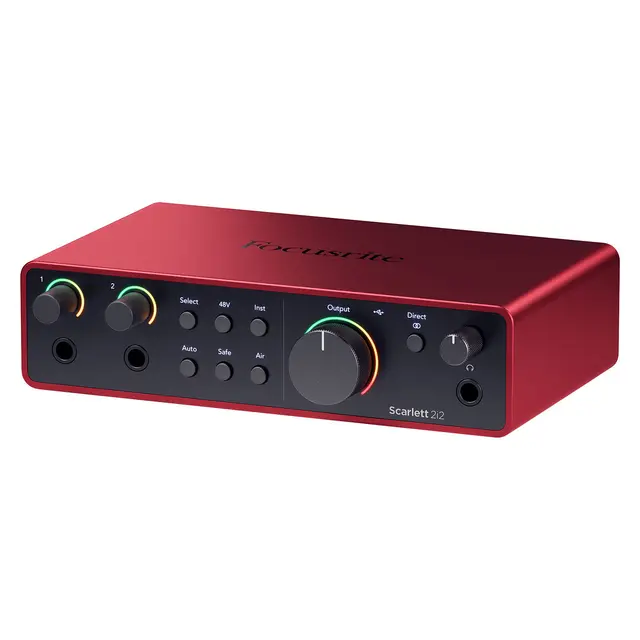 Focusrite Scarlett 2i2 Gen4 USB-lydkort, 2 inn/2 ut 