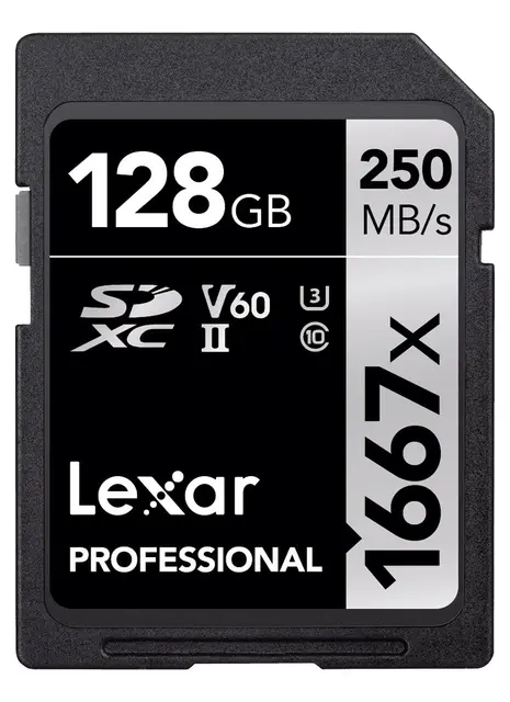 Lexar Pro 1667X SDXC UHS-II U3 128GB 128GB (V60) R250/W120 