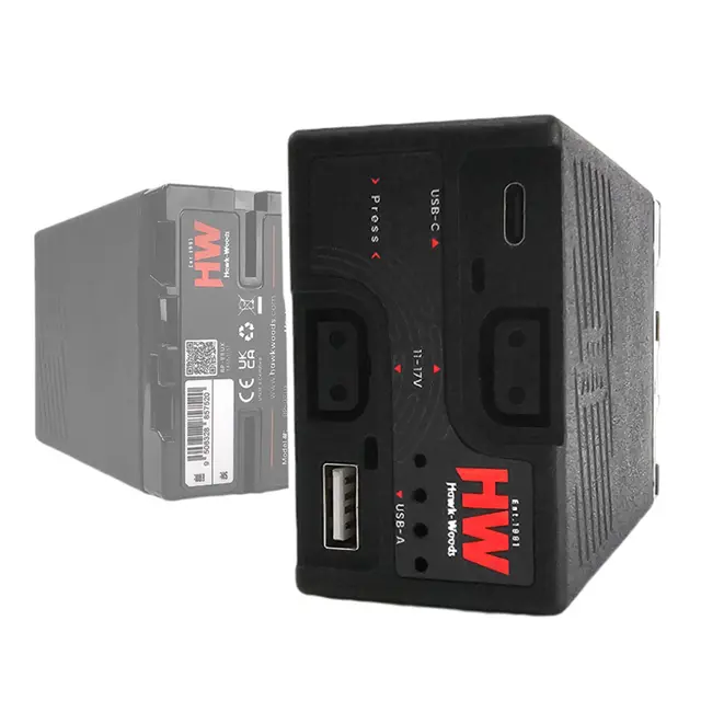 Hawk-Woods BP-98X 98Wh 14.4v Sony BP-U batteri USB A & C 