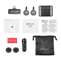 Hollyland LARK M2S Duo Wireless Lavalier Microphone w/USB-C (Duo). Space Grey.