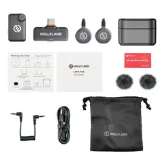 Hollyland LARK M2S Mini Combo Wireless Lavalier Microphone. Space Grey.