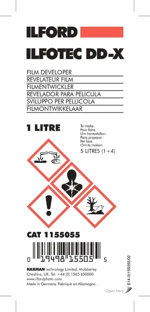 Ilford Ilfotec DD-X film developer 1 liter filmfremkaller konsentrat 