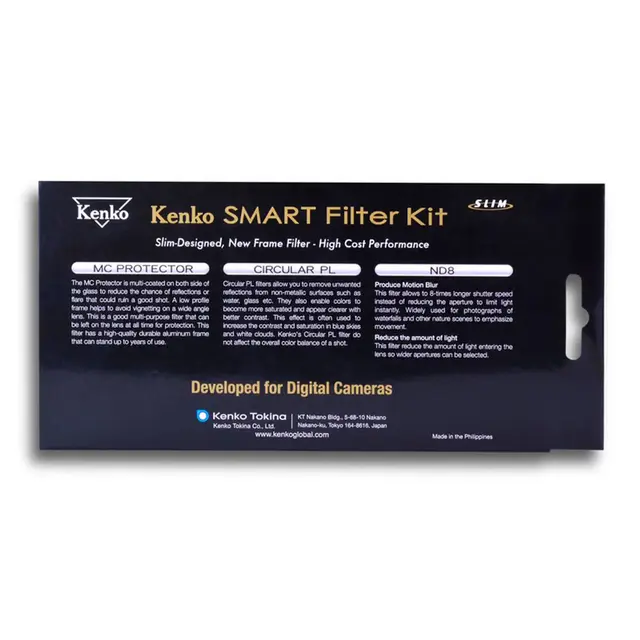 Kenko Smart Filter 3-Kit Protect 72mm 72mm. CPL/ND8 