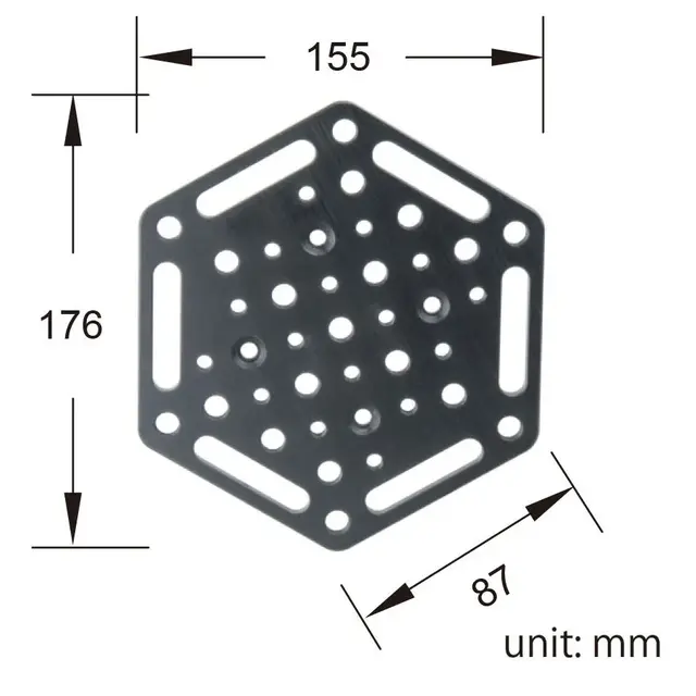 Kupo KS-0406 Hex Cheese Plate For 6" Suction Cup 