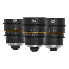 Laowa Nanomorph S35 Prime 3-Lens Bundle Arri PL + EF. 27mm, 35mm, 50mm. Amber