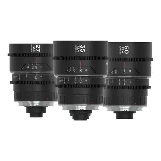 Laowa Nanomorph S35 Prime 3-Lens Bundle Arri PL + EF. 27mm, 35mm, 50mm. Silver