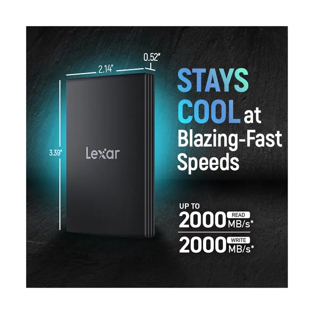 Lexar SL700 Armor Portable SSD 4TB 4TB. USB 3.2 (2x2). Opp til R2000/W2000 