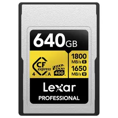 Lexar CFexpress 4.0 Pro Gold 640GB Type A. R900/W800 MB/s. VPG400