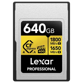 Lexar CFexpress 4.0 Pro Gold 640GB Type A. R900/W800 MB/s. VPG400