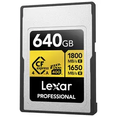 Lexar CFexpress 4.0 Pro Gold 640GB Type A. R900/W800 MB/s. VPG400