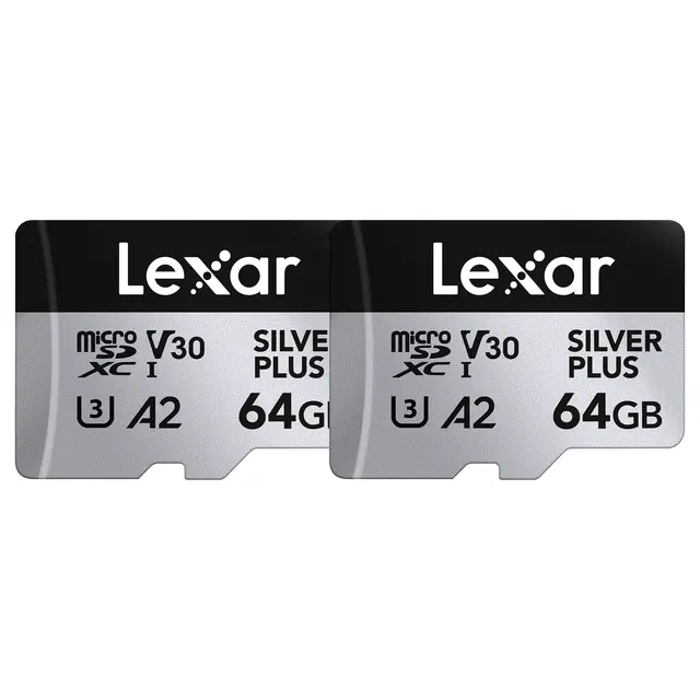 Lexar Pro Silver Plus microSDXC 64GB 64GB 2pk. UHS-I/U3/A2/4K. R205/W100 V30 