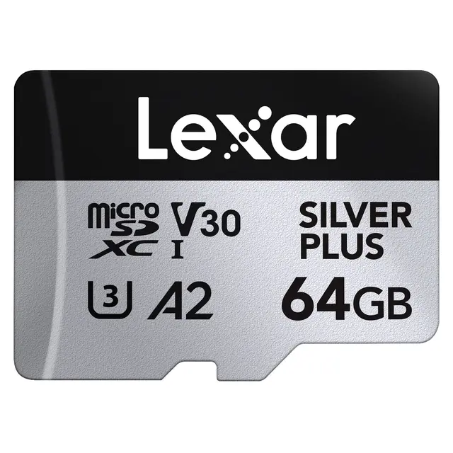 Lexar Pro Silver Plus microSDXC 64GB 64GB 2pk. UHS-I/U3/A2/4K. R205/W100 V30 