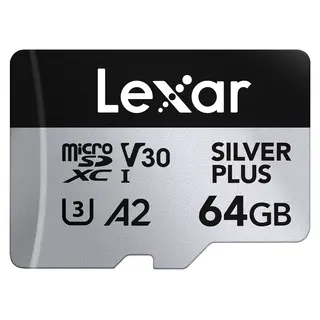 Lexar Pro Silver Plus microSDXC 64GB 64GB. UHS-I/U3/A2/4K. R205/W100 (V30)