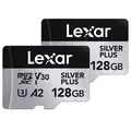 Lexar Pro Silver Plus microSDXC 128GB 128GB 2pk. UHS-I/U3/A2/4K. R205/W150 V30