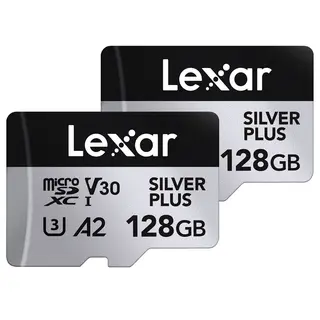 Lexar Pro Silver Plus microSDXC 128GB 128GB 2pk. UHS-I/U3/A2/4K. R205/W150 V30