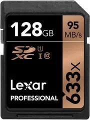 Lexar 633X 128GB SDHC (V30) 128GB Minnekort R95/W45