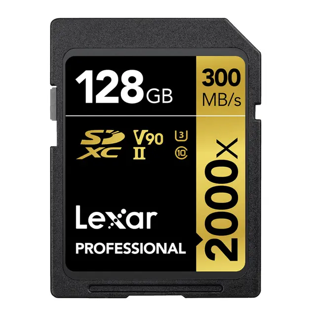 Lexar Pro 2000X SDXC UHS-II U3 128GB + Lexar kortleser SD & MicroSD USB-A 