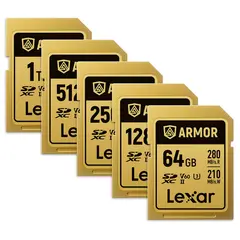 Lexar Armor Gold SDXC 64GB til 1TB UHS-II/U3/IP68. R280/W205 (V60)