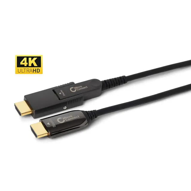 MicroConnect Premium Optic Fiber HDMI HDMI Type D Kabel m/HDMI adapter, 40m 