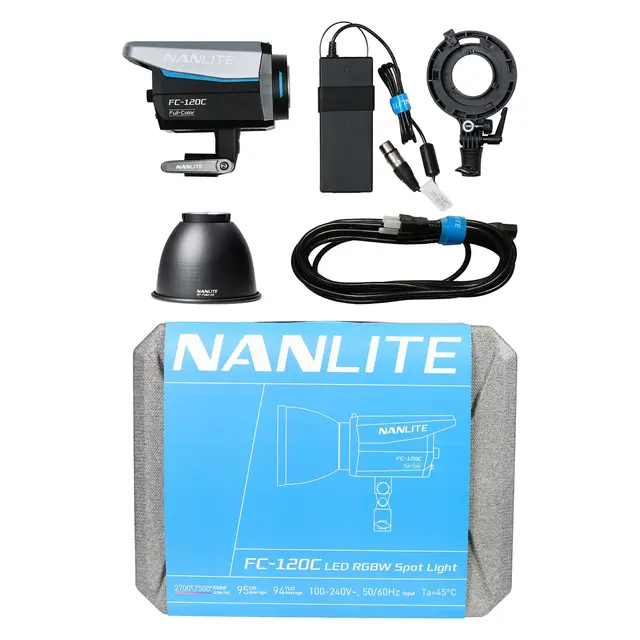 Nanlite FC-120C LED Color Spot Light 2700-7500K. LED lampe, 520W 