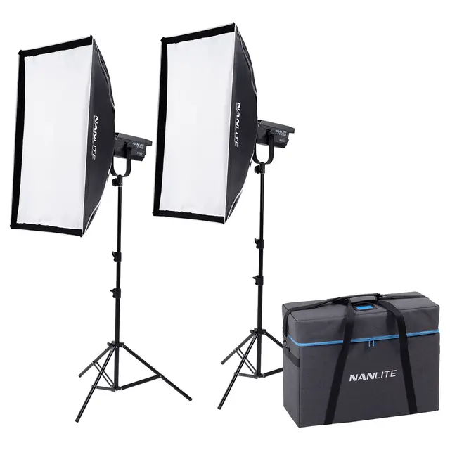 Nanlite FS-150B Bi-Color LED Spot Light 2 Light Kit m/Stativer og Bag 