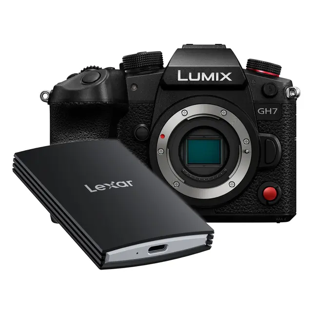 Panasonic Lumix DC-GH7 Kamerahus Med Lexar SL700 Armor Portable SSD 2TB 