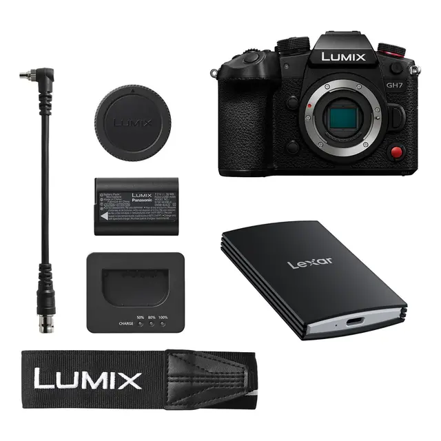 Panasonic Lumix DC-GH7 Kamerahus Med Lexar SL700 Armor Portable SSD 2TB 