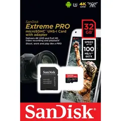 Sandisk MicroSDHC 32GB Extreme Pro 100MB/s A1 C10 V30 UHS-I U3