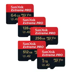 Sandisk MicroSDXC Extreme Pro 200MB/s A2 C10 V30 UHS-I m/adapter