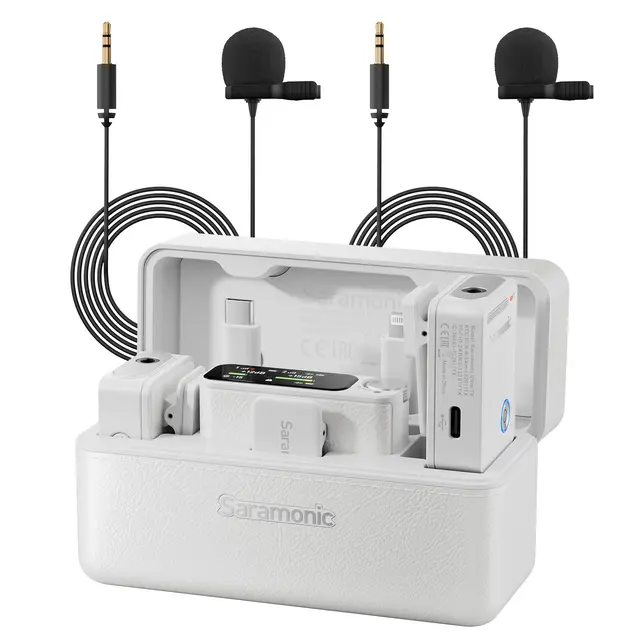 Saramonic Ultra White m/Lavalier Mics 2 sendere/1 mottaker. 32-biters float 