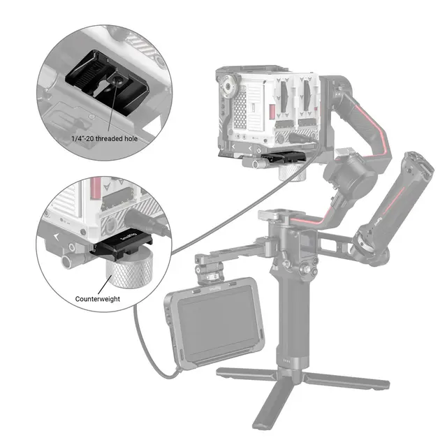 SmallRig 3158 QR-Plate For DJI RS 2/ RSC 2/ Ronin S Manfrotto 