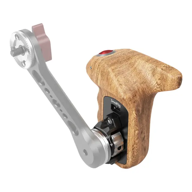 SmallRig 3324 Rosette Side Handle Wood With Record Start/Stop Remote Trigger 