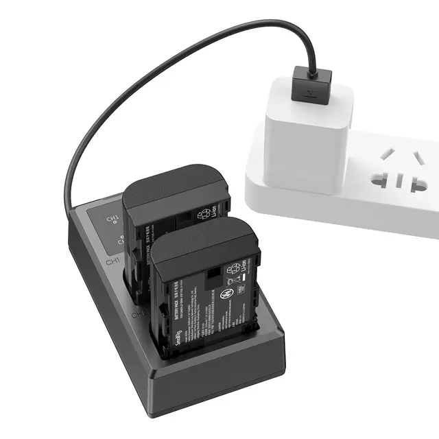 SmallRig 3821 LP-E6NH Battery & Charger 2 batterier + dobbellader 