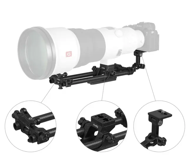 SmallRig 4429 Lens Support Kit 501PL Wildlife Photography Teleobjektiv støtte 