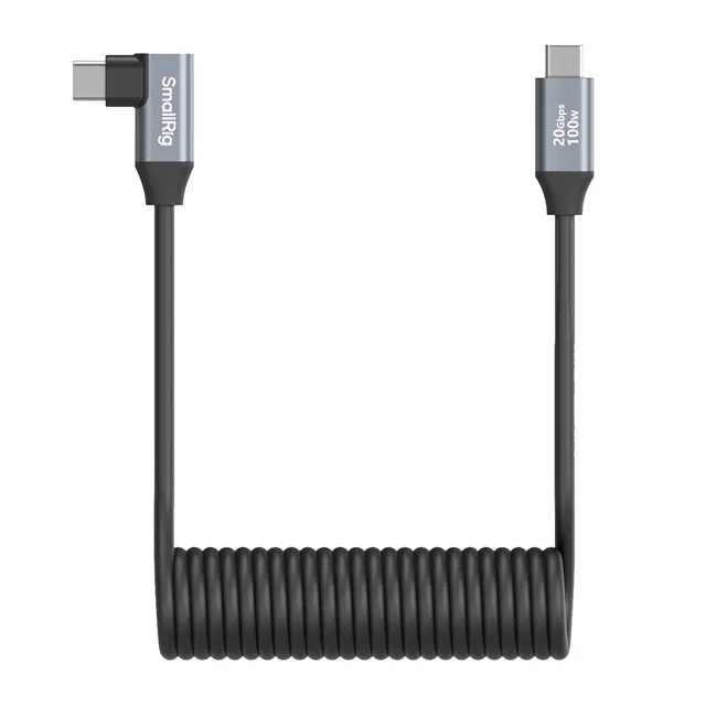 SmallRig 4792 USB-C til USB-C Rett til vinklet. Spiral. Datakabel 