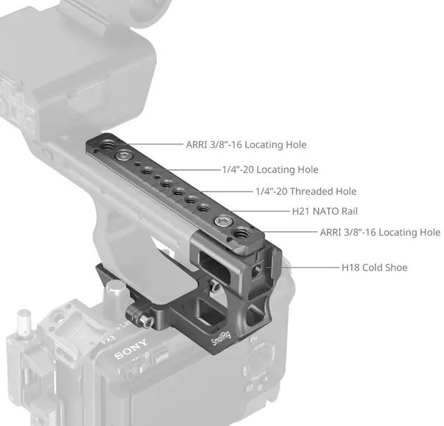 SmallRig 4830 Extension Mount Plate Kit For Sony FX3 / FX30 XLR Handle 