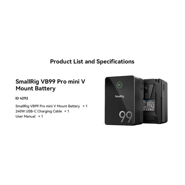 SmallRig 4974 VB99 Pro mini V Mount Battery Green 