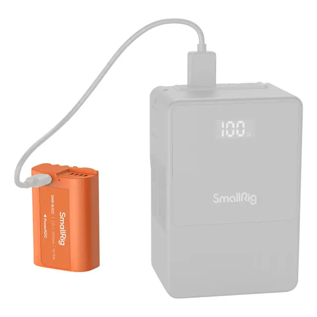 SmallRig 4979 Camera Battery USB-C Rechargeable DMW-BLK22 Orange 