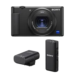 Sony vloggkamera ZV-1 + Wireless Mic Kit med Sony ECM-W2BT Mikrofon