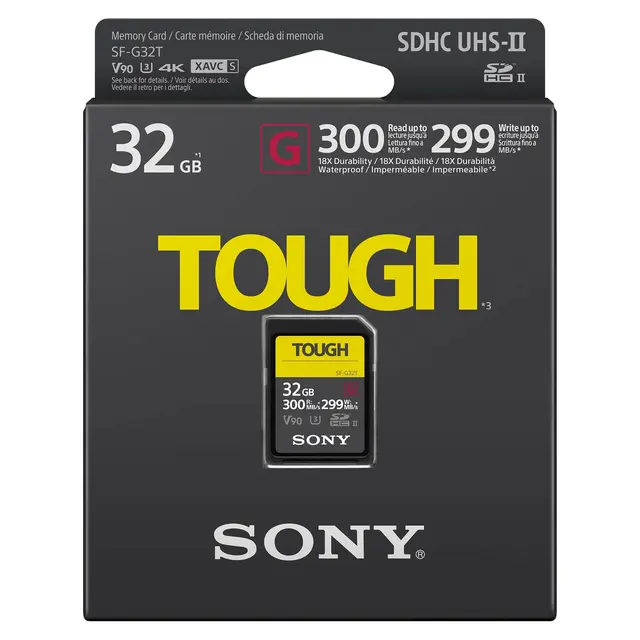 Sony SF-G Tough Series SDXC 32GB UHS-II R300 W299 V90 